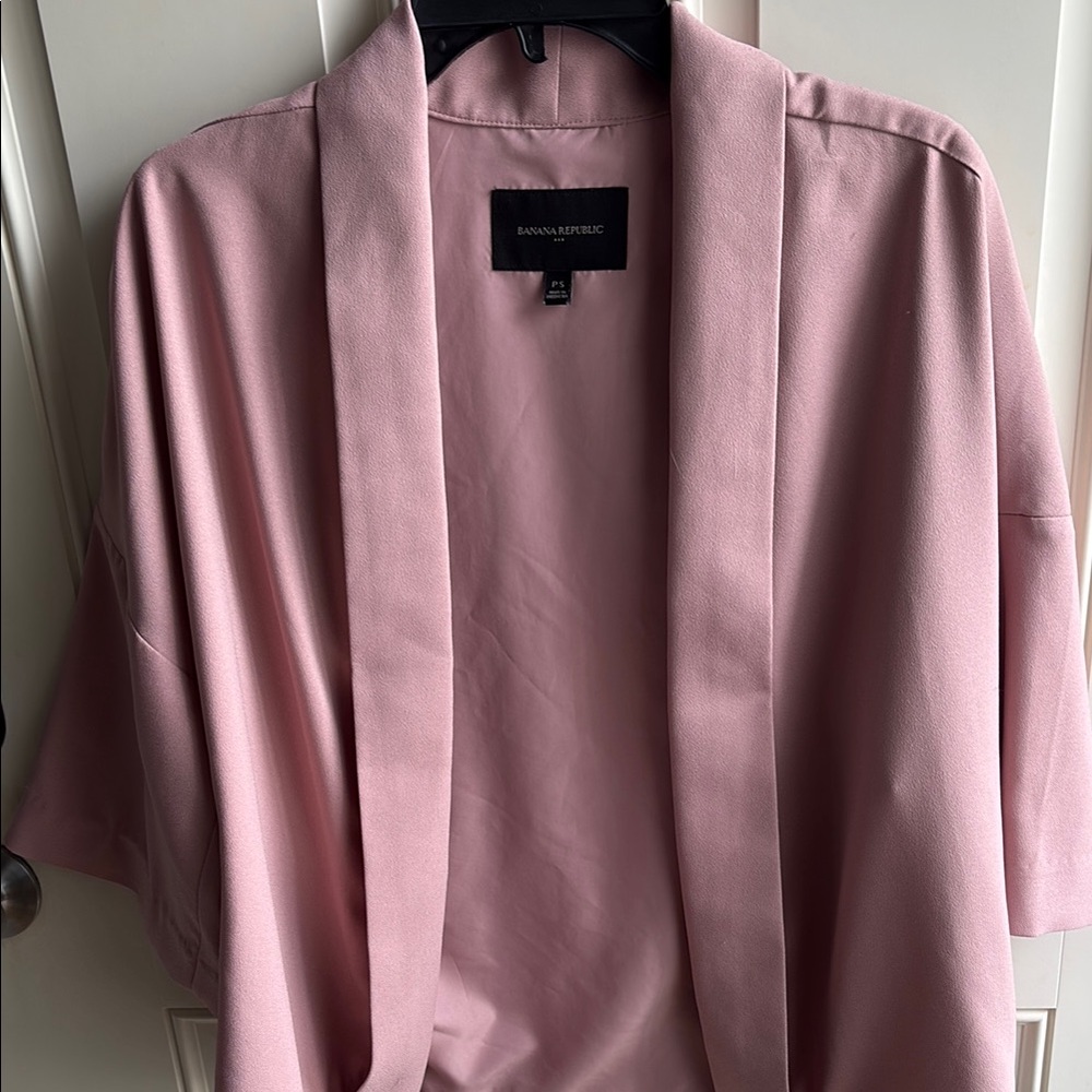 Banana Republic Pink Blazer Shawl Collar 3/4 Sleeves